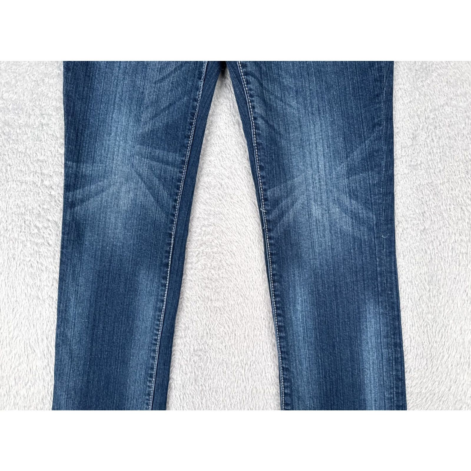 Vintage Seven7 Jeans Women 10 Blue Denim Straight Leg Low Rise Distressed 32x31 Size 32" / US 10 / IT 46 - 3 Thumbnail