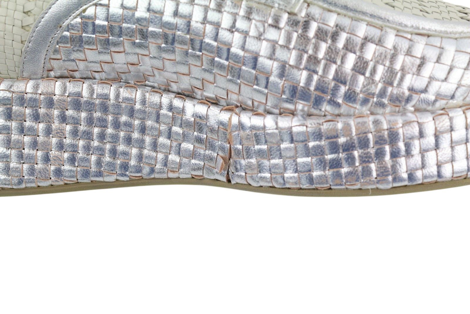 Emporio Armani X3C140 EU37 Shiny Silver Braded 84797 Size US 6 / IT 36 - 10 Thumbnail