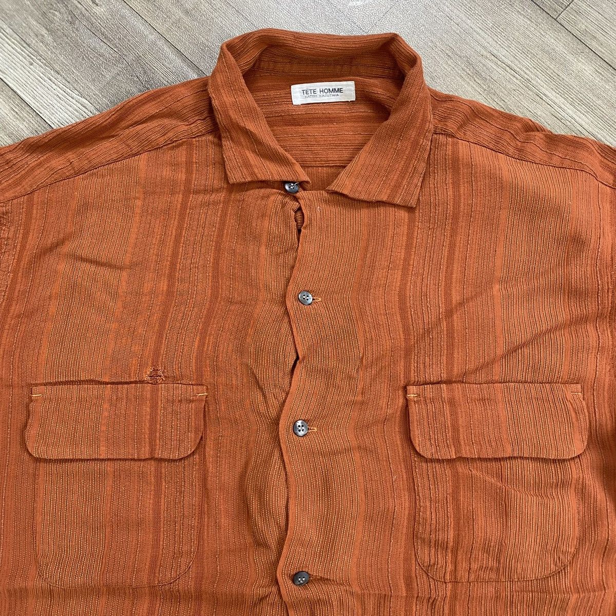Tete Homme Vintage Issey Miyake Tete Homme Open Collar Shirt Designer Size US M / EU 48-50 / 2 - 4 Thumbnail