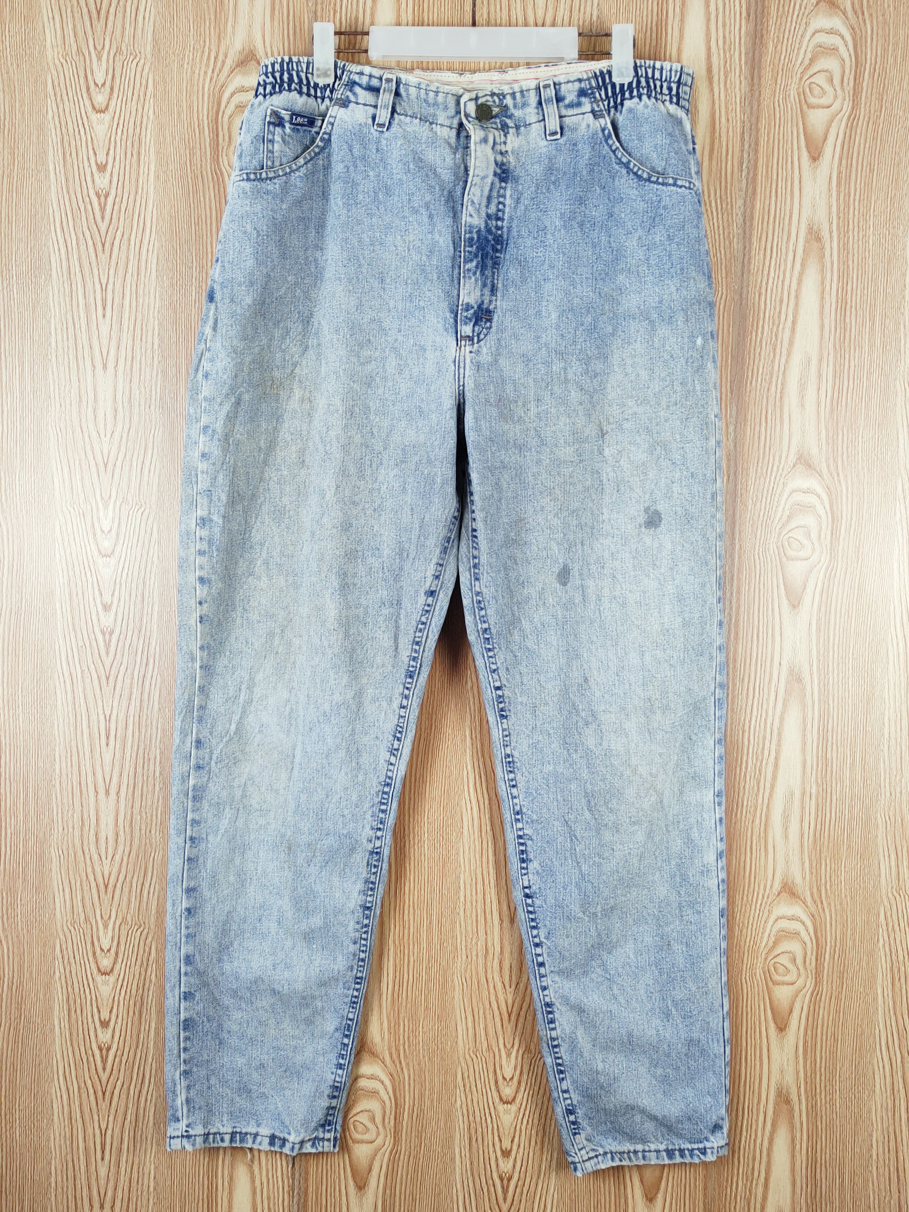 Lee × Vintage Vintage Lee Blue Distressed Faded Jeans Size 35" - 1 Thumbnail