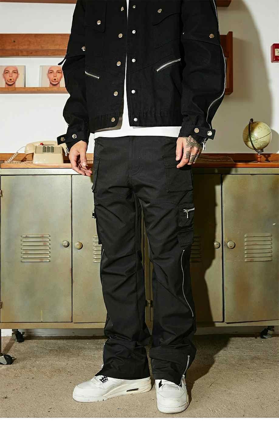 Designer × Japanese Brand × Vintage zipper utility tactical flared cargo pants Size US 36 / EU 52 - 2 Thumbnail