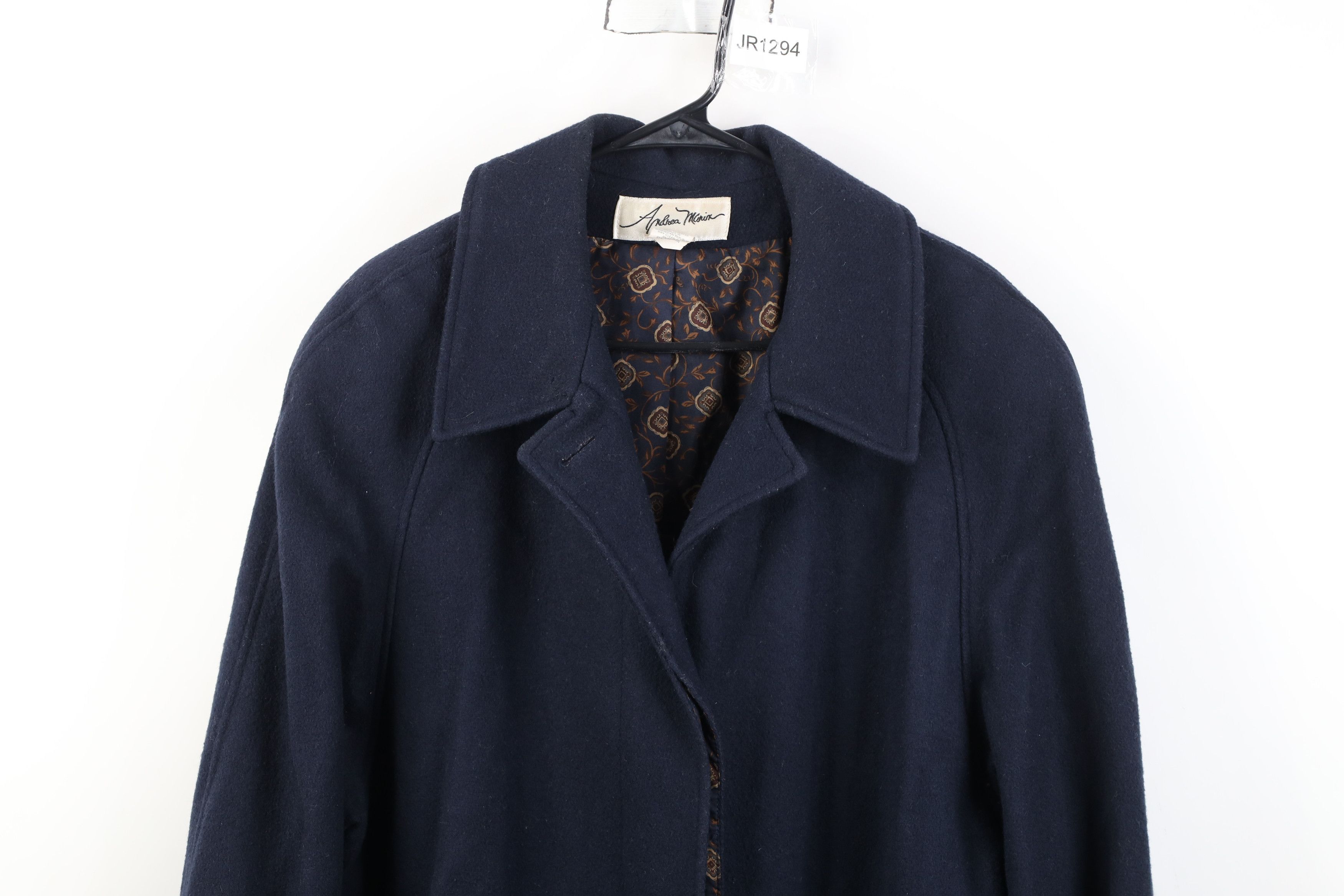 Vintage Vintage 90s Streetwear Wool Full Length Coat Jacket Blue Size XXL / US 16-18 / IT 52-54 - 2 Thumbnail