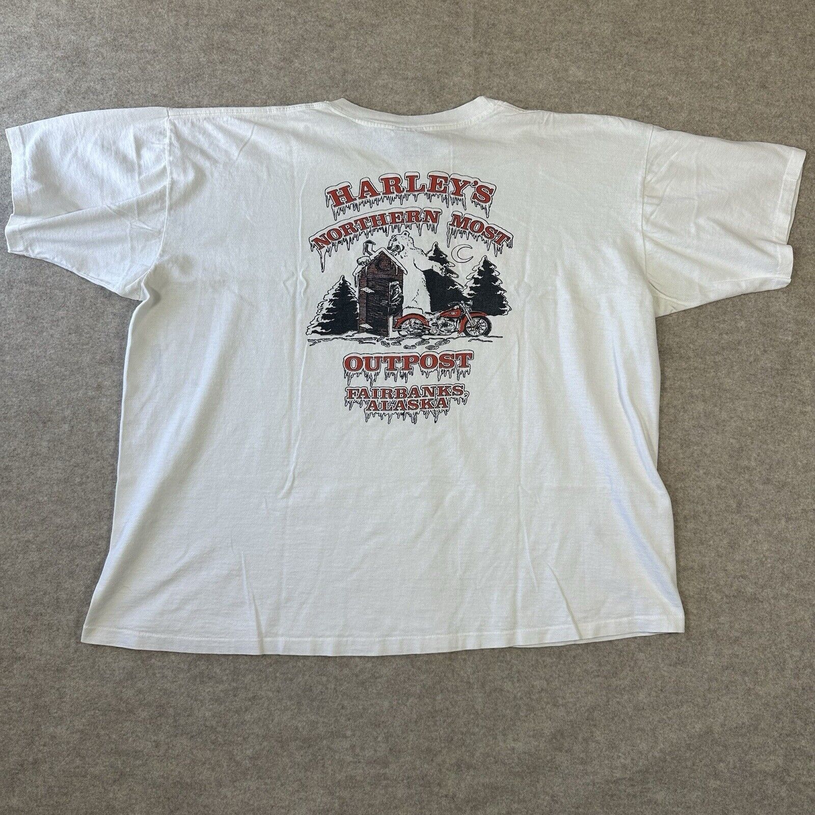 Harley Davidson Vintage Harley Davidson Flame Logo 94’ Tee Polar Bear Size US XXL / EU 58 / 5 - 4 Thumbnail