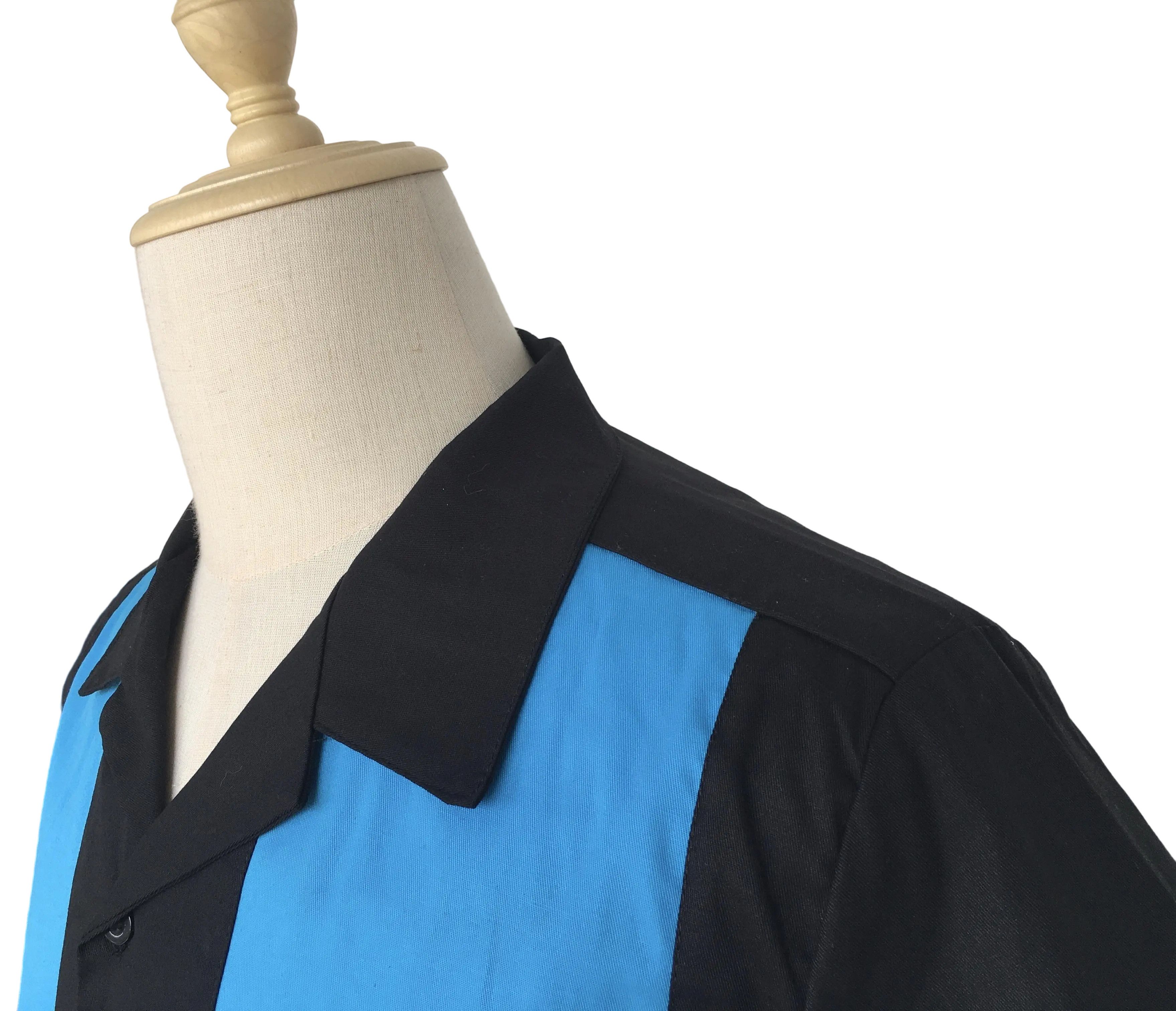 Other Retro Two-tone Men Shirt Solid Casual Shirt Blue Size US L / EU 52-54 / 3 - 5 Thumbnail