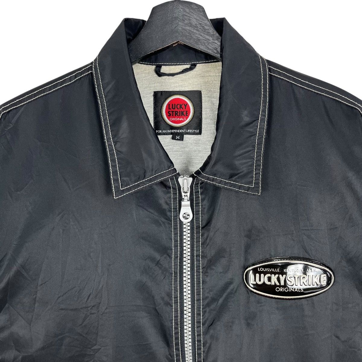 Vintage Vintage Lucky Strike Zipper Light Jacket Size US M / EU 48-50 / 2 - 2 Thumbnail