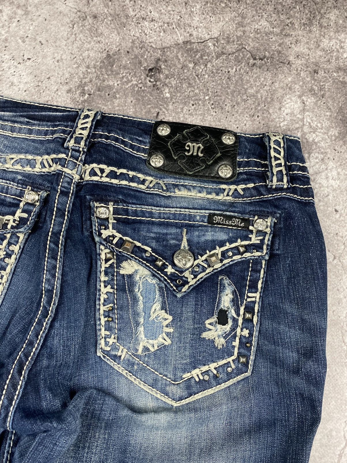 Affliction × Japanese Brand × Miss Me crazy vintage y2k affliction style miss me jeans Japan denim Size 30" / US 8 / IT 44 - 7 Thumbnail