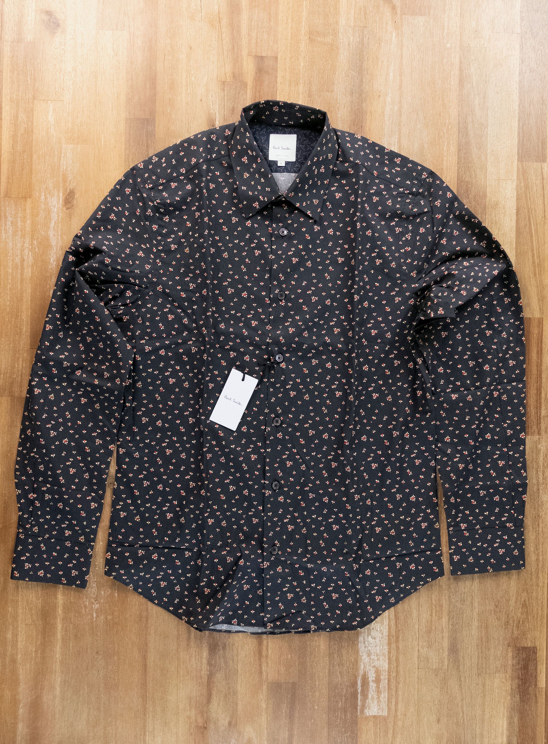Paul Smith PAUL SMITH mainline black slim fit floral print shirt Medium Size US M / EU 48-50 / 2 - 2 Thumbnail