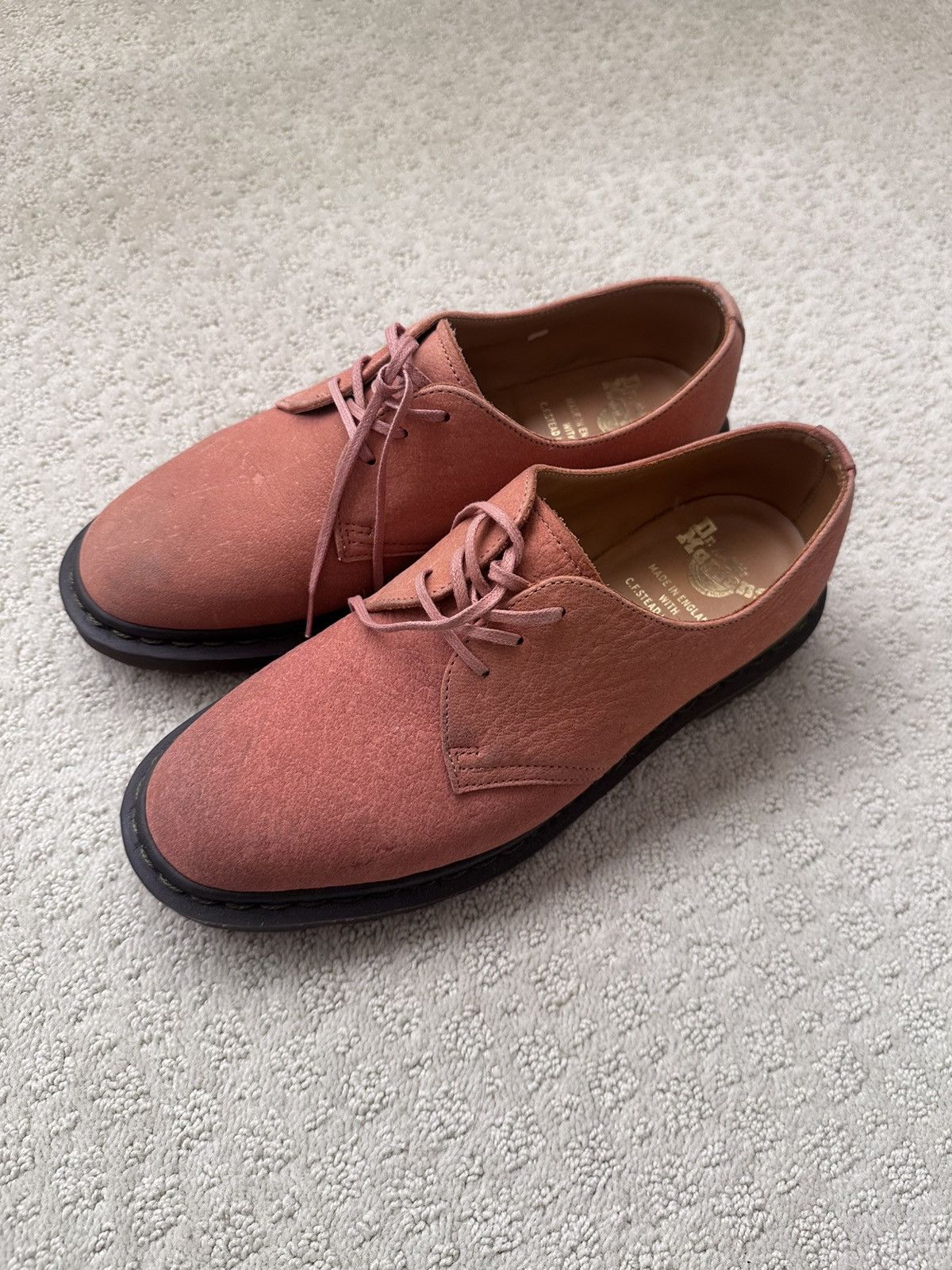 Dr. Martens Orange Suede 3 Eye Derbies Size US 9 / EU 42 - 2 Thumbnail
