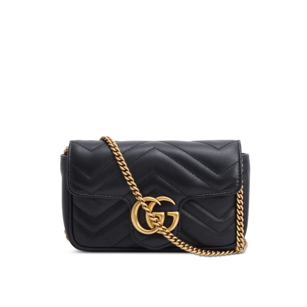 Gucci GUCCI Black GG Marmont Leather Bag Size ONE SIZE - 1 Thumbnail