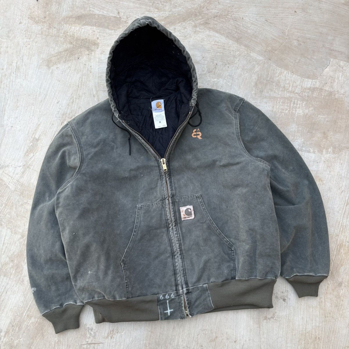 Carhartt Vintage 00s Sunfaded Carhartt Active Hooded Jacket Size US XL / EU 56 / 4 - 1 Thumbnail