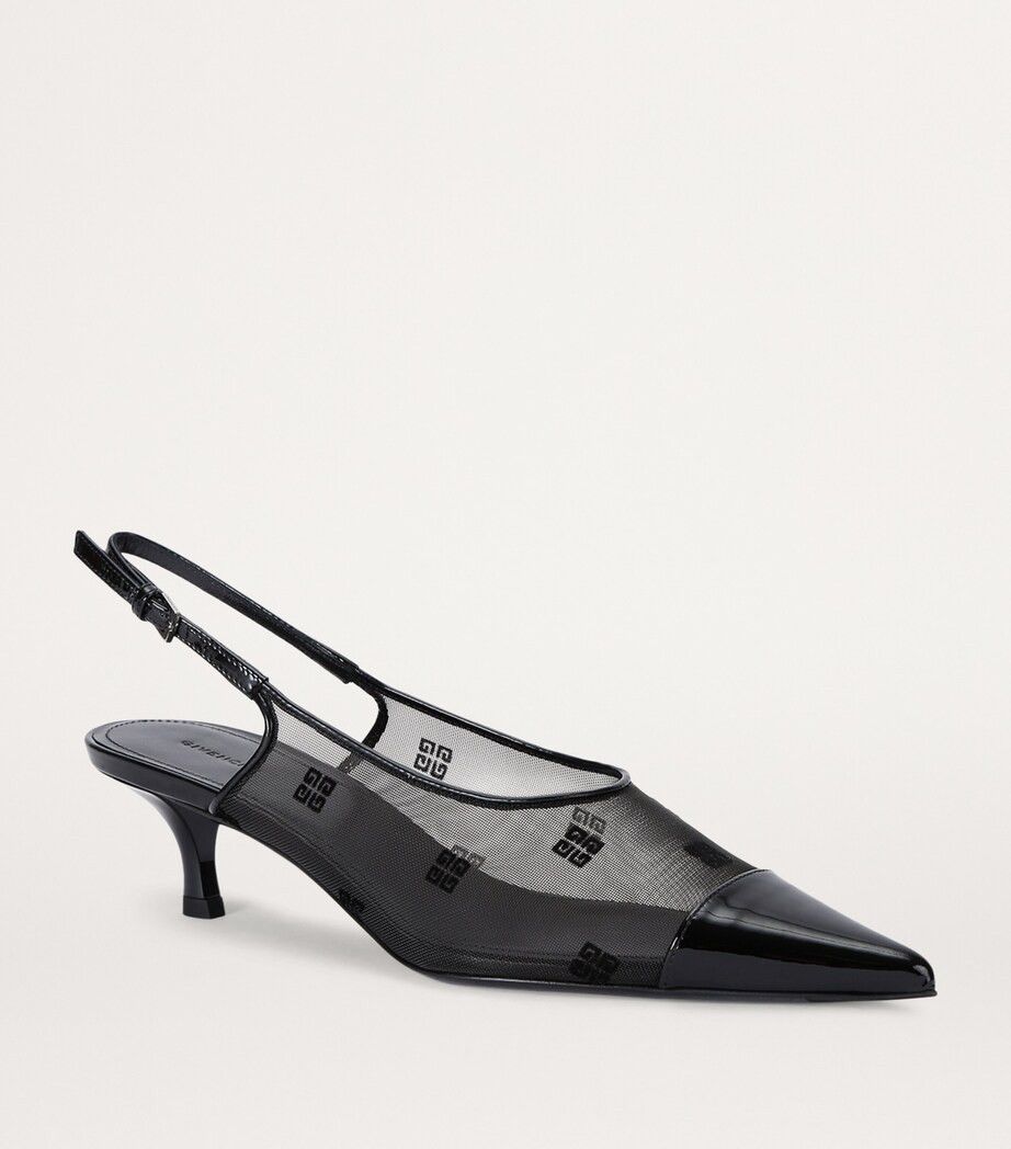 Givenchy o1srvl11e0625 Kitten Heel Slingback Pumps 45mm in Black Size US 6 / IT 36 - 2 Thumbnail