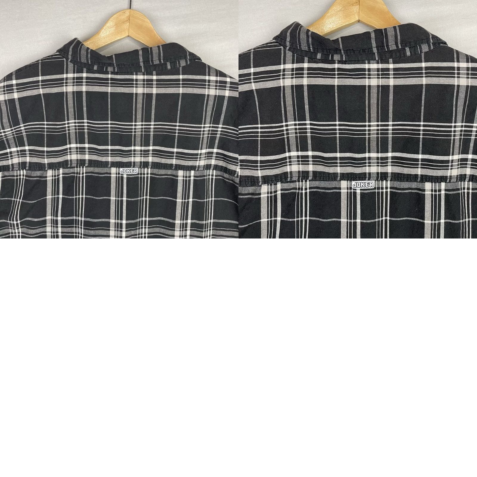 Vintage Joker Shirt Mens 3XL Black Button Up Plaid Pocket Streetwear Cholo Chicano Vintage Casual Workwear Shirt Mens 3XL Black Plaid Pocket Button-Up Shirt Size US XXL / EU 58 / 5 - 9 Thumbnail