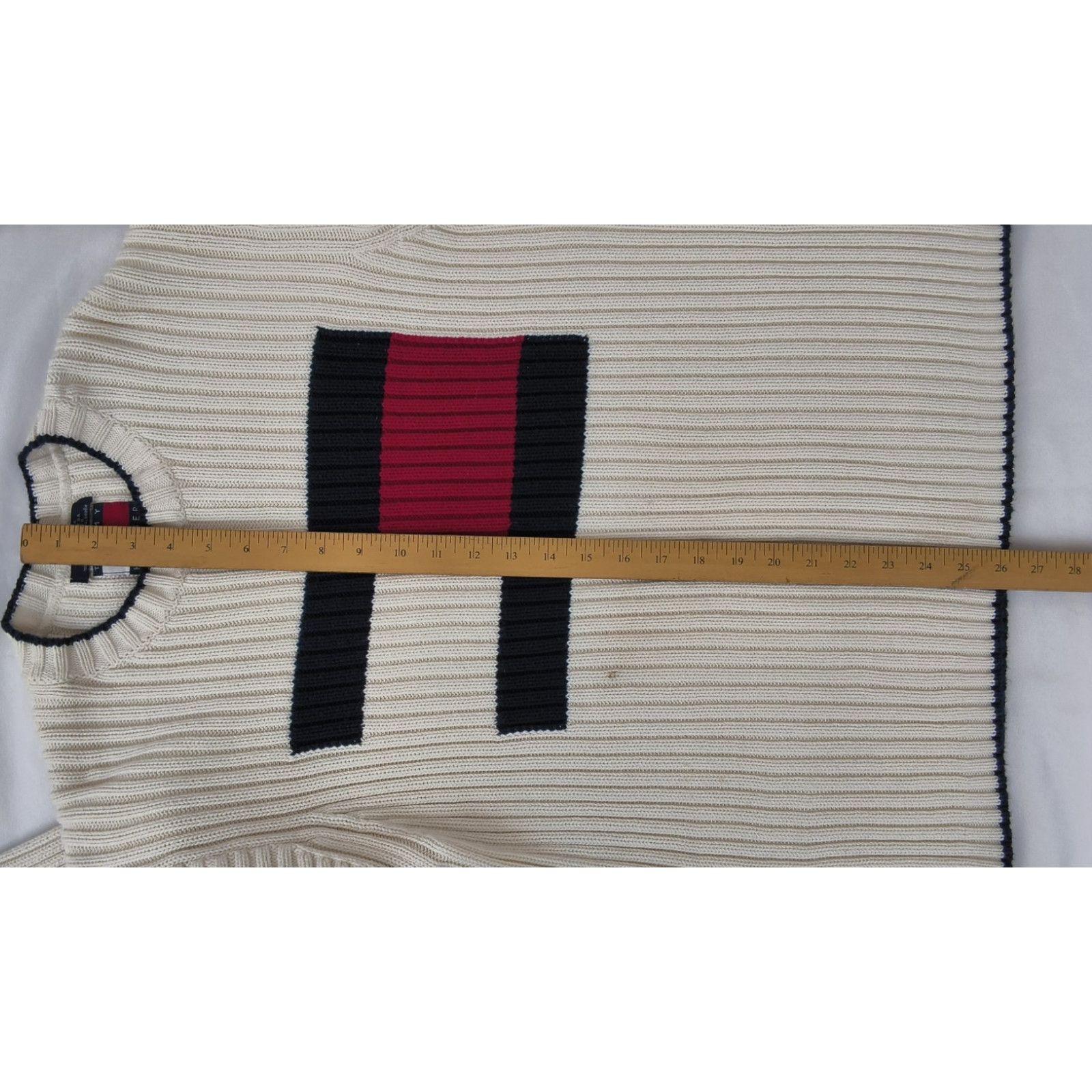 Tommy Hilfiger Tommy Hilfiger Sweater Men's L White Flag Logo 90's Cotton Size US L / EU 52-54 / 3 - 16 Thumbnail