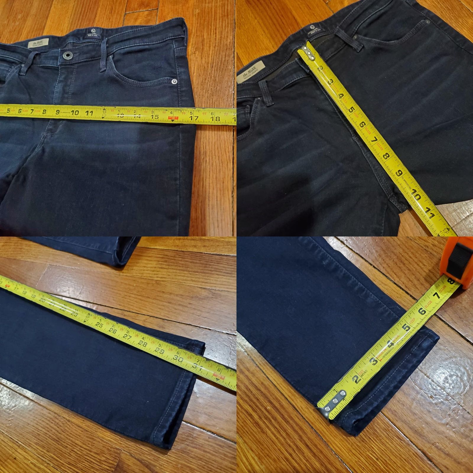 Vintage AG Adriano Goldschmied Jeans Womens 31R Blue The Middi Mid-Rise Jegging Stretch Jeans Women Slim Pockets 5-Pocket Denim Dark Fall Size 24" / US 00 / IT 34 - 9 Thumbnail