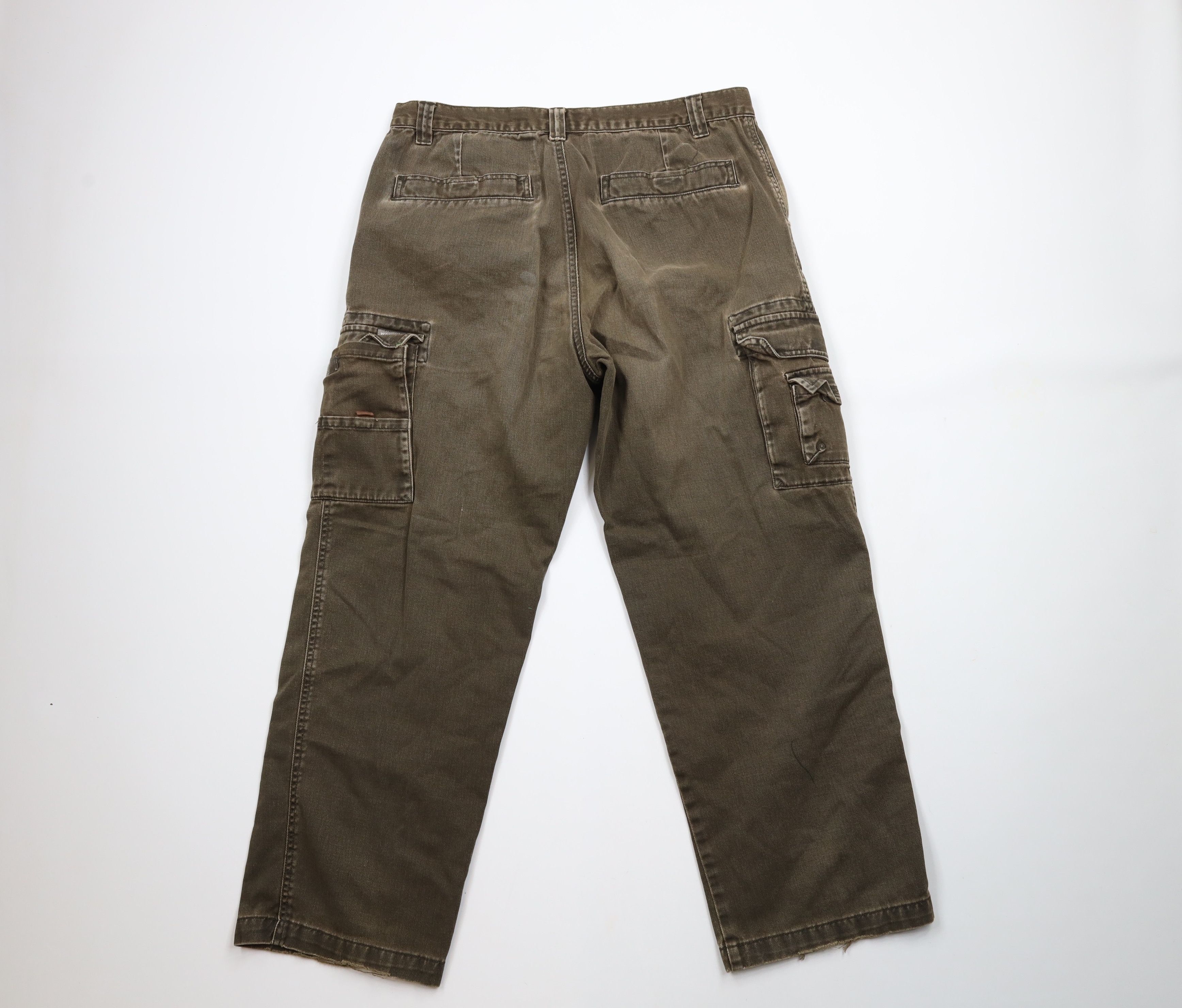 Vintage × Woolrich Woolen Mills Vintage 90s Woolrich Wide Leg Denim Cargo Jeans Pants Brown Size US 34 / EU 50 - 10 Thumbnail