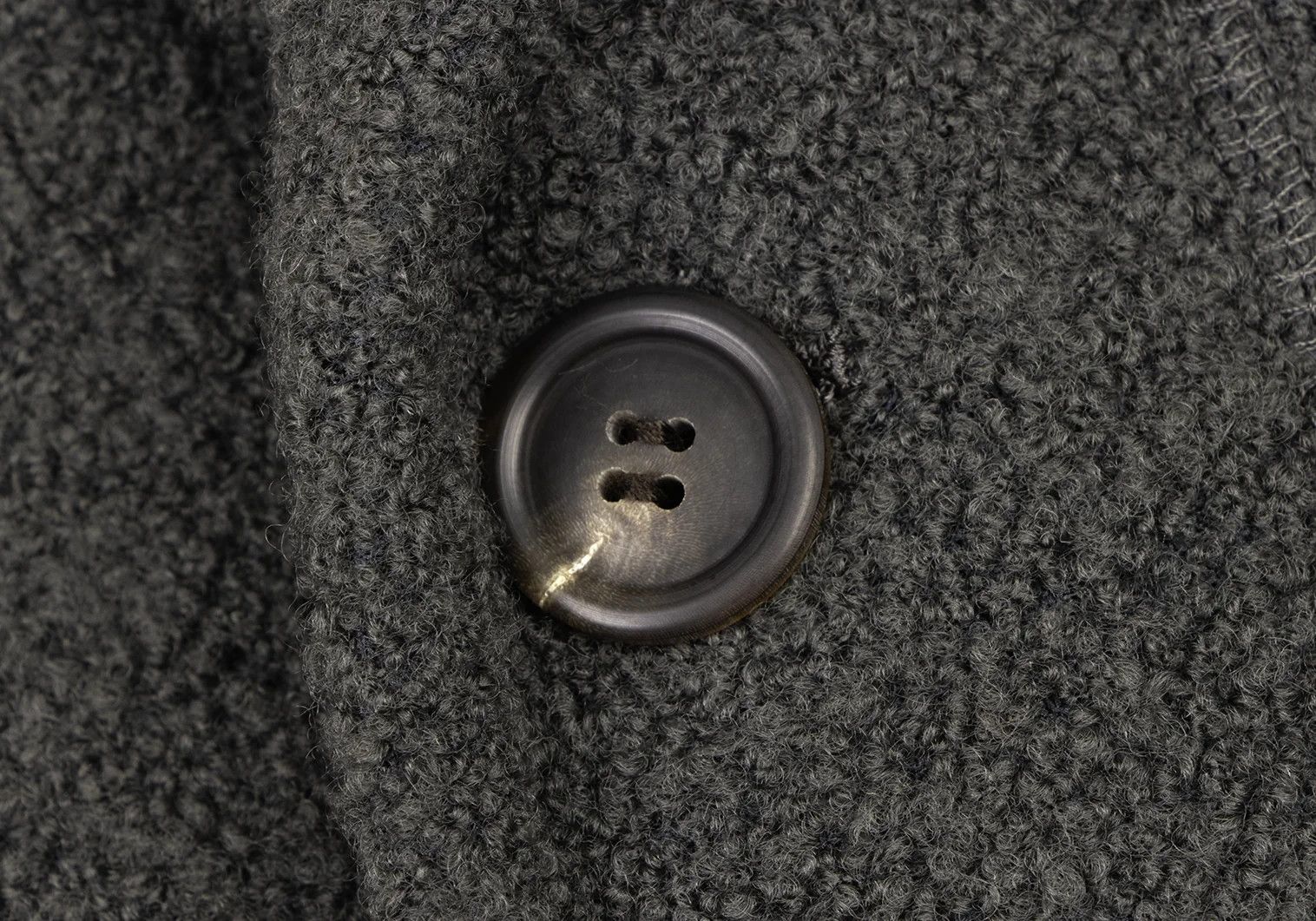 Issey Miyake Wool Blend Pile Knit Jacket in Khaki Gray, Size XL Size US XL / EU 56 / 4 - 7 Thumbnail