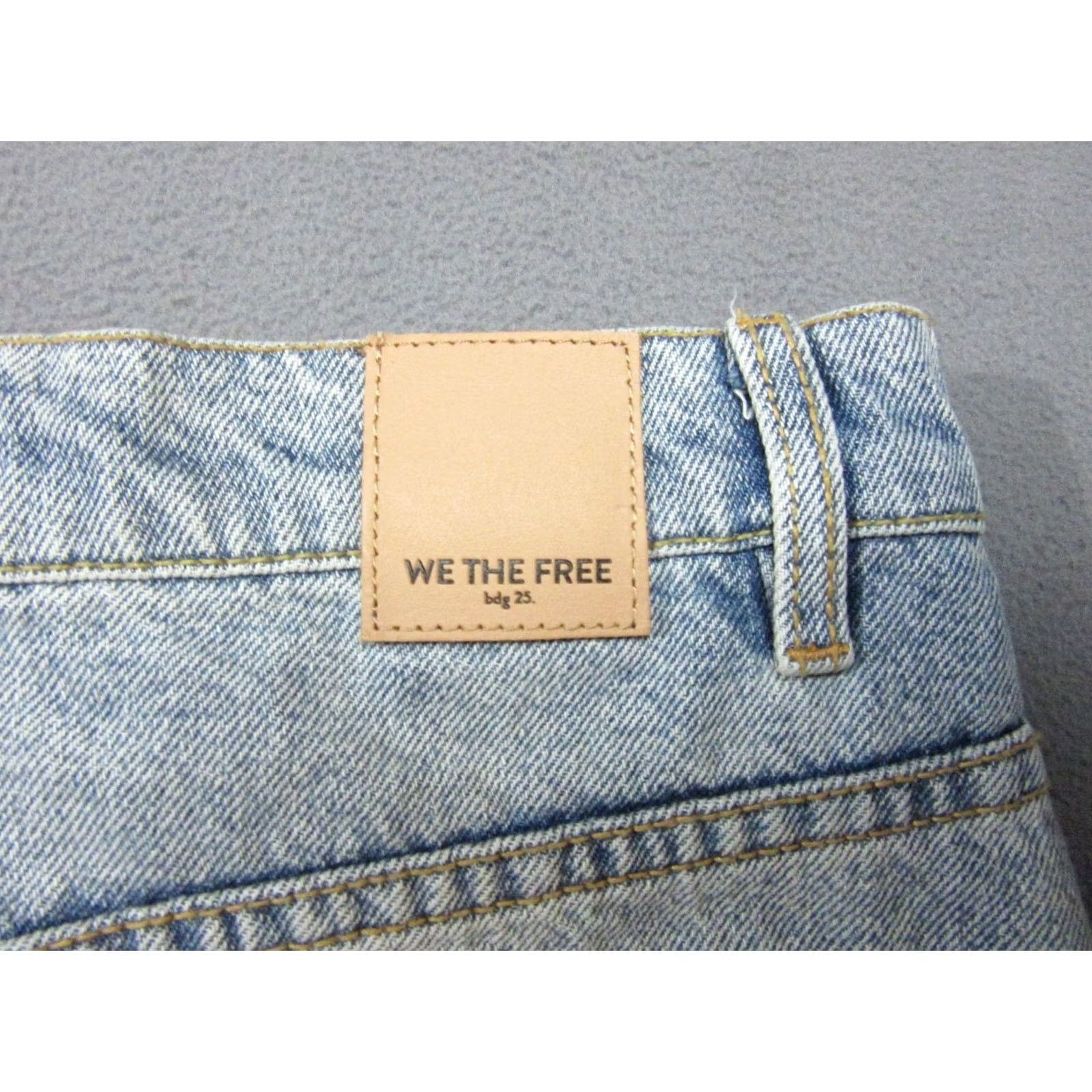 Free People Free People Blue Denim Skirt Womens A-Line Distressed Frayed Hem 28 Size 28" / US 6 / IT 42 - 6 Thumbnail