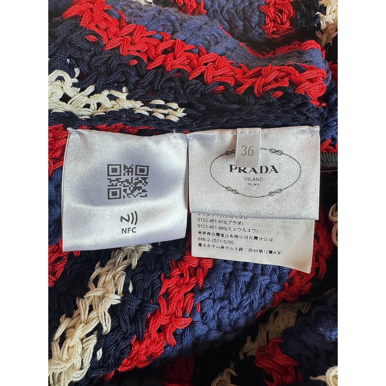 Prada Prada NWT 2020 Red, White, and Blue Crochet Dress Size S / US 4 / IT 40 - 4 Thumbnail