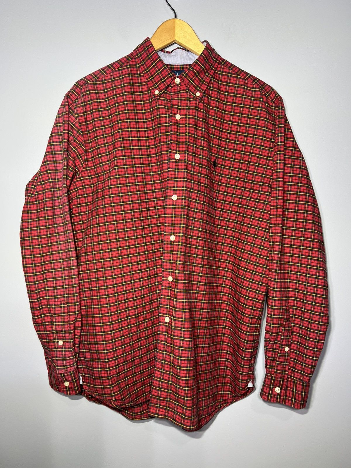 Polo Ralph Lauren Ralph Lauren Mens Button Down XL Red Green Plaid Classic Fit Size US XL / EU 56 / 4 - 2 Thumbnail