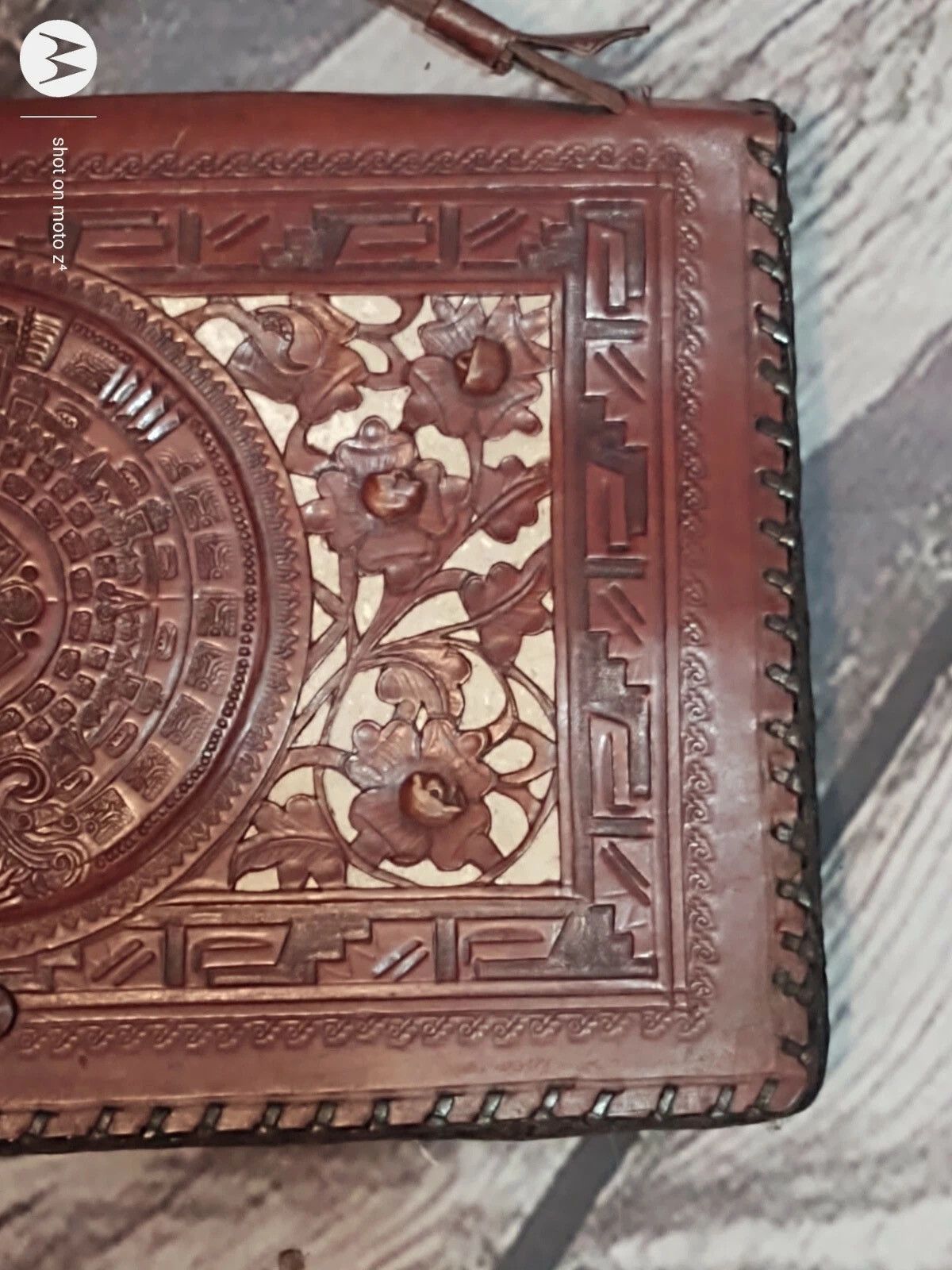 Other HANDMADE CARVED BROWN LEATHER MEXICO HANDBAG PURSE Size ONE SIZE - 5 Thumbnail