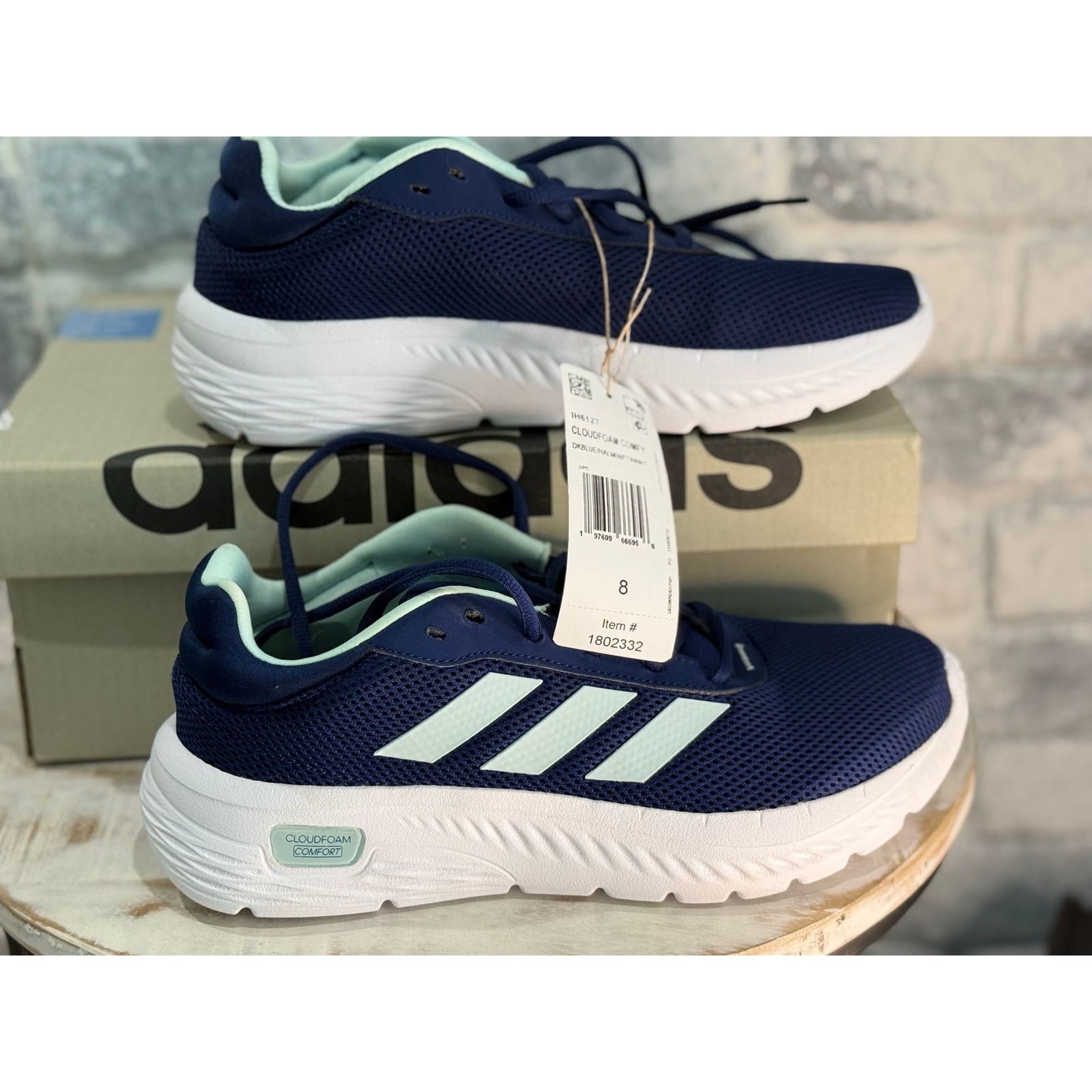 Adidas Adidas Women’s Cloudfoam Comfy Dark Blue Halo Mint size 8.5 Size US 8.5 / IT 38.5 - 1 Thumbnail