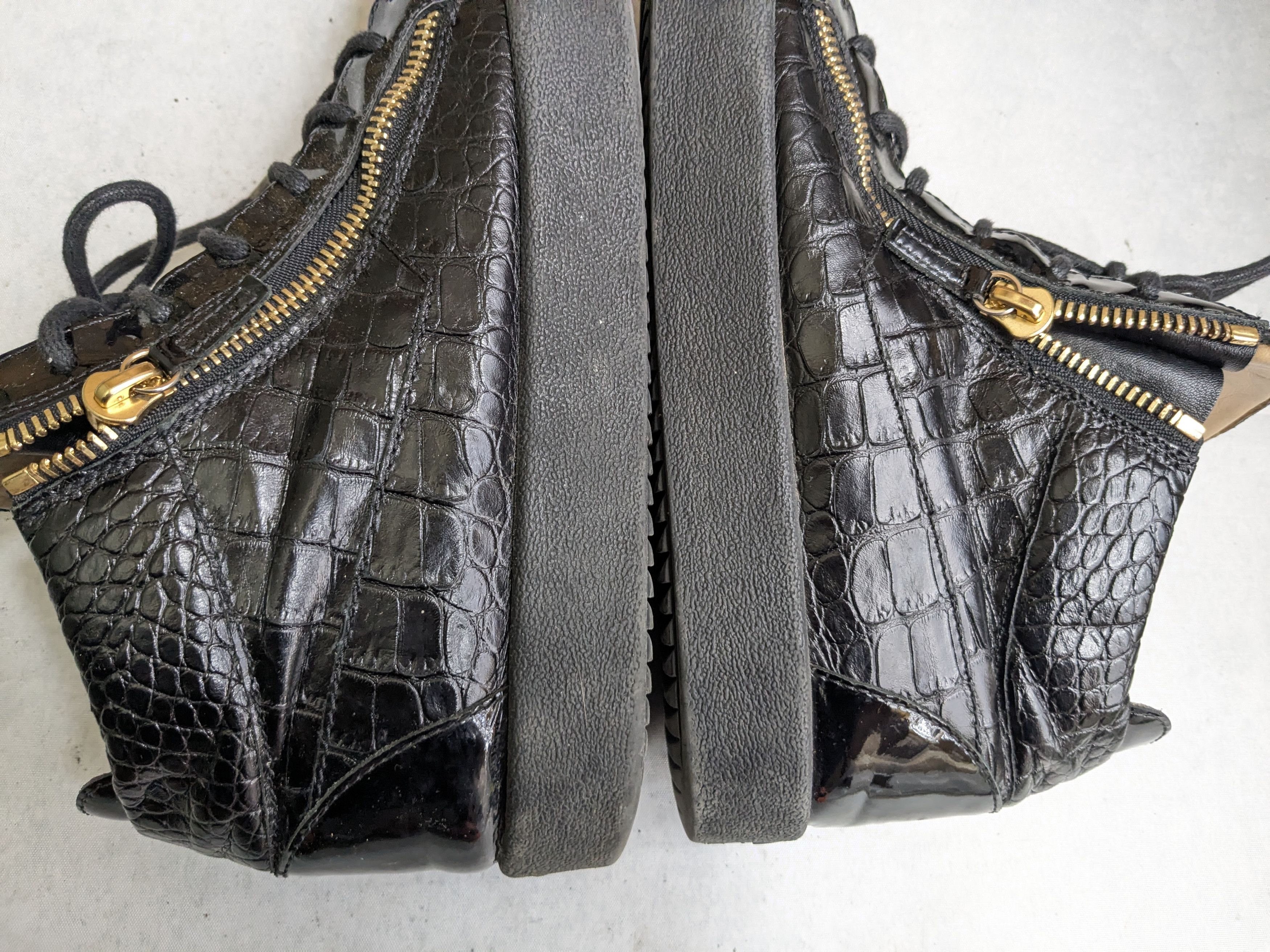 Giuseppe Zanotti Giuseppe Zanotti High Top Sneakers 13 46 Black Gold Size US 13 / EU 46 - 10 Thumbnail