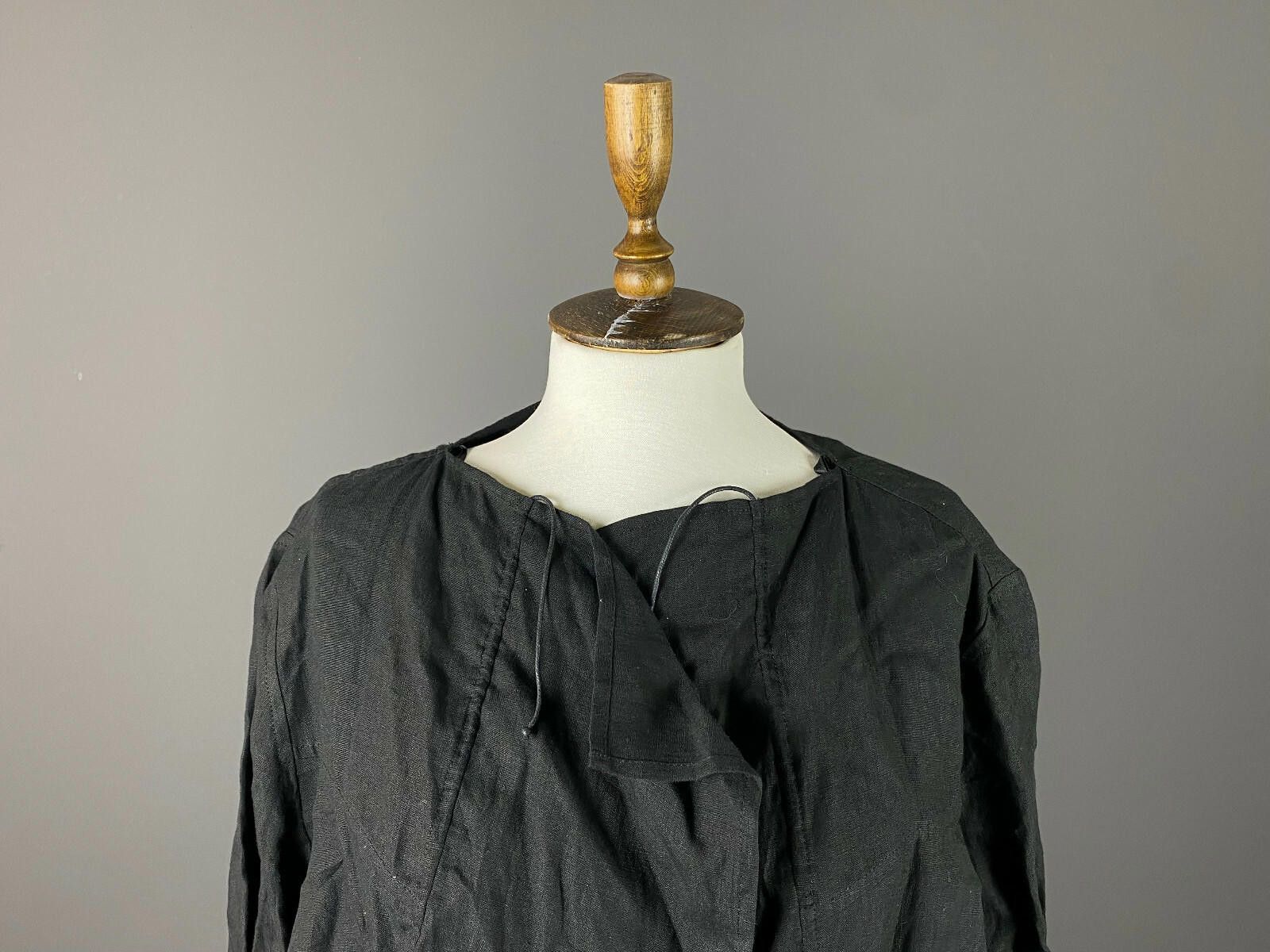JOHN LAWRENCE SULLIVAN SULU Kerstin Bernecker Black Linen Trapeze Jacket Size 42 Size M / US 6-8 / IT 42-44 - 2 Thumbnail