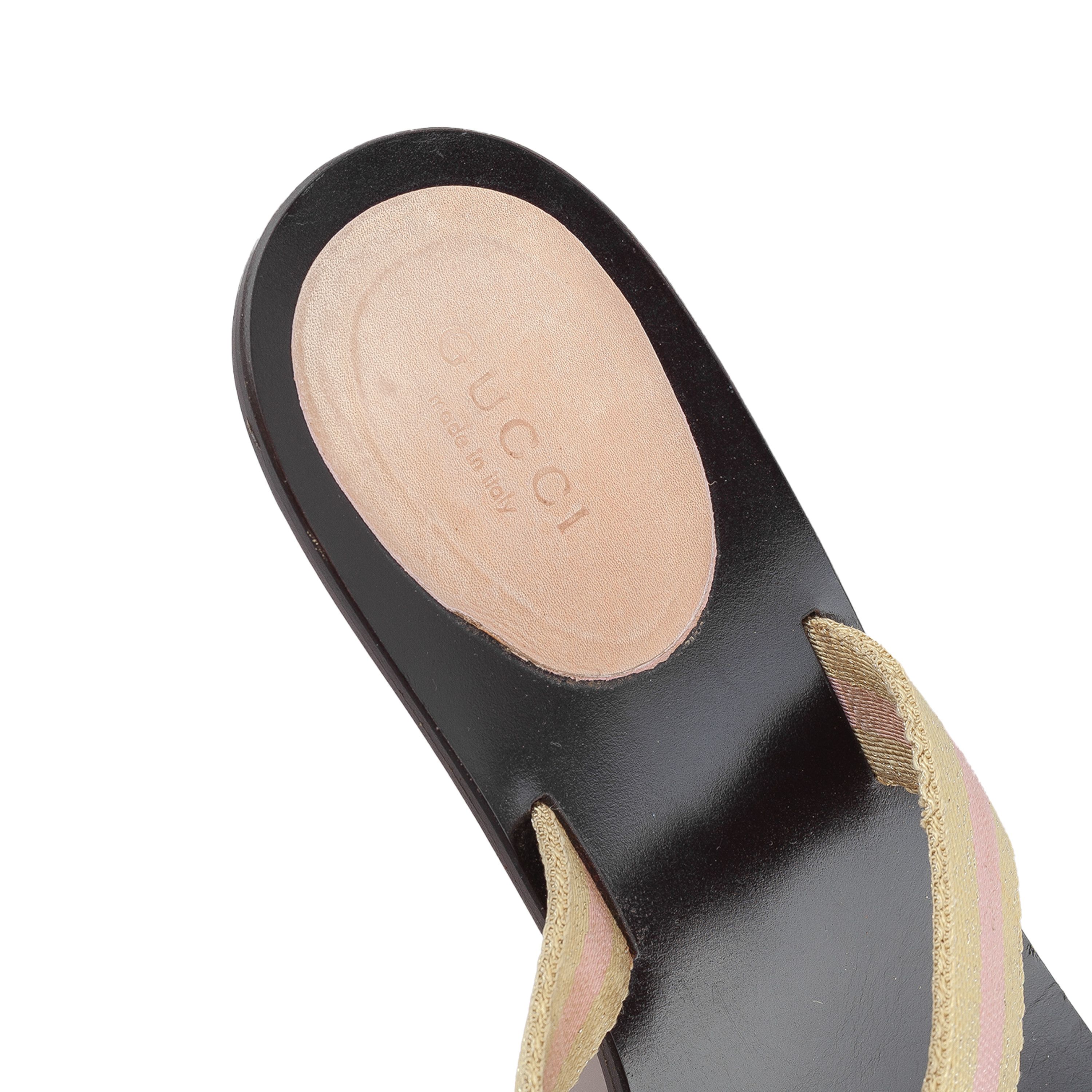 Gucci Gucci Brown Pink Canvas Vintage Thong Heel (40 IT/41 EU) Size US 11 / IT 41 - 7 Thumbnail
