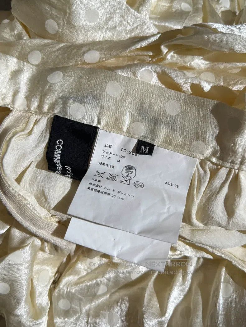 Comme des Garcons Comme Des Garcons size M Off-white polka dot satin tiered Size 23" - 9 Thumbnail