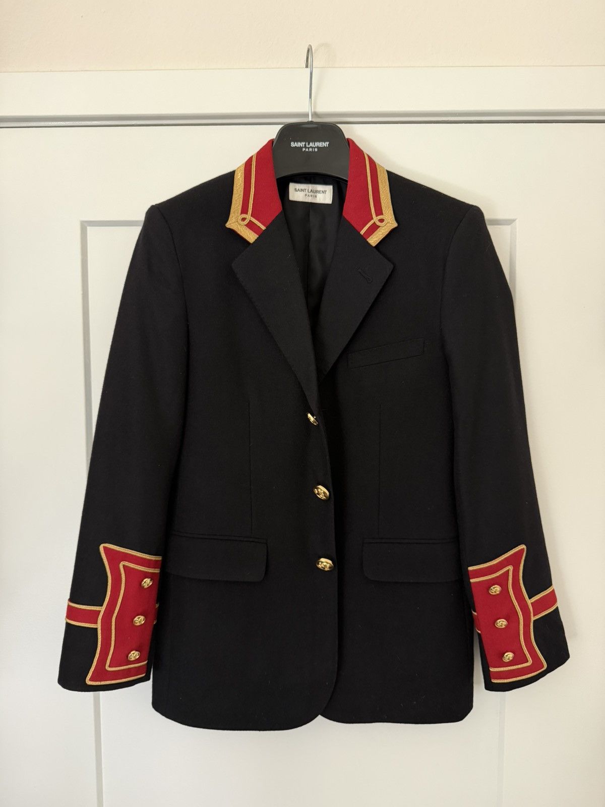 Saint Laurent Paris FW16 Palladium Officer Napoleon Blazer 46 Size US S / EU 44-46 / 1 - 1 Thumbnail