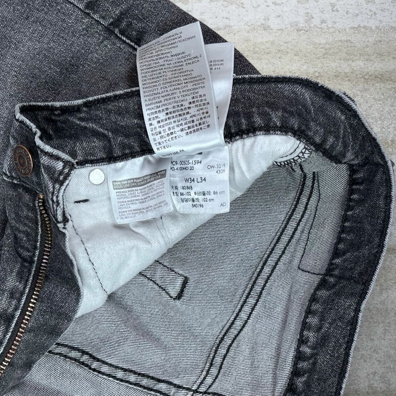 Levi's Vintage Y2K Levis Jeans 34x34 Regular Straight Black Wash Size US 34 / EU 50 - 5 Thumbnail