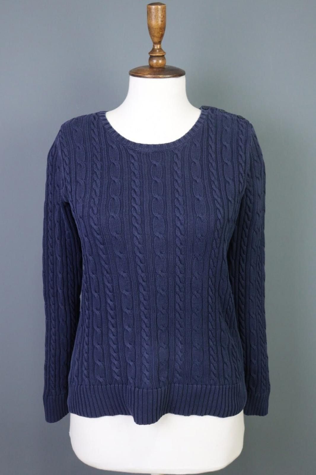 Polo Ralph Lauren Ralph Lauren Blue Cable Knit Crew Neck Sweater Size S Size S / US 4 / IT 40 - 1 Thumbnail