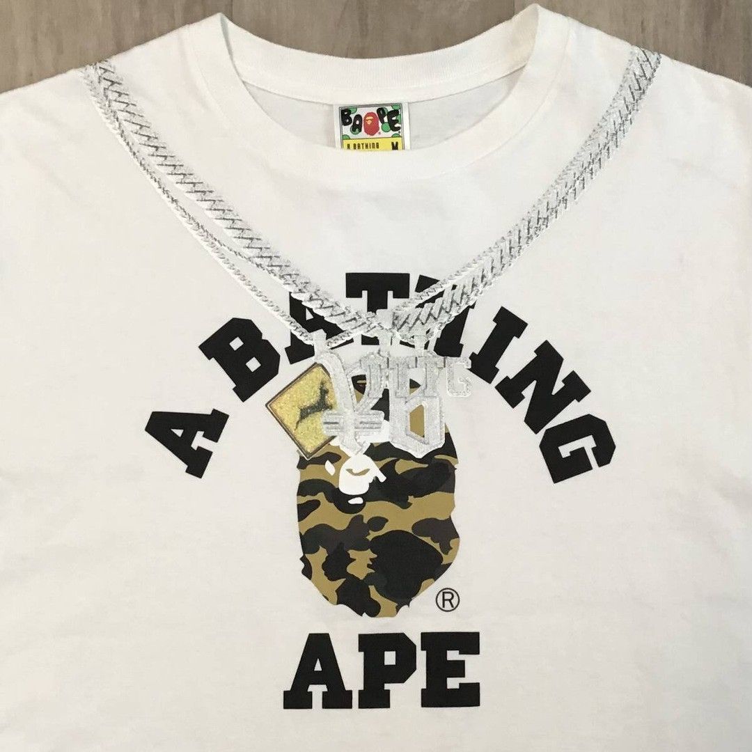 Bape BAPE × Yellow Bucks Necklace College logo T-shirt APE Size US M / EU 48-50 / 2 - 2 Thumbnail
