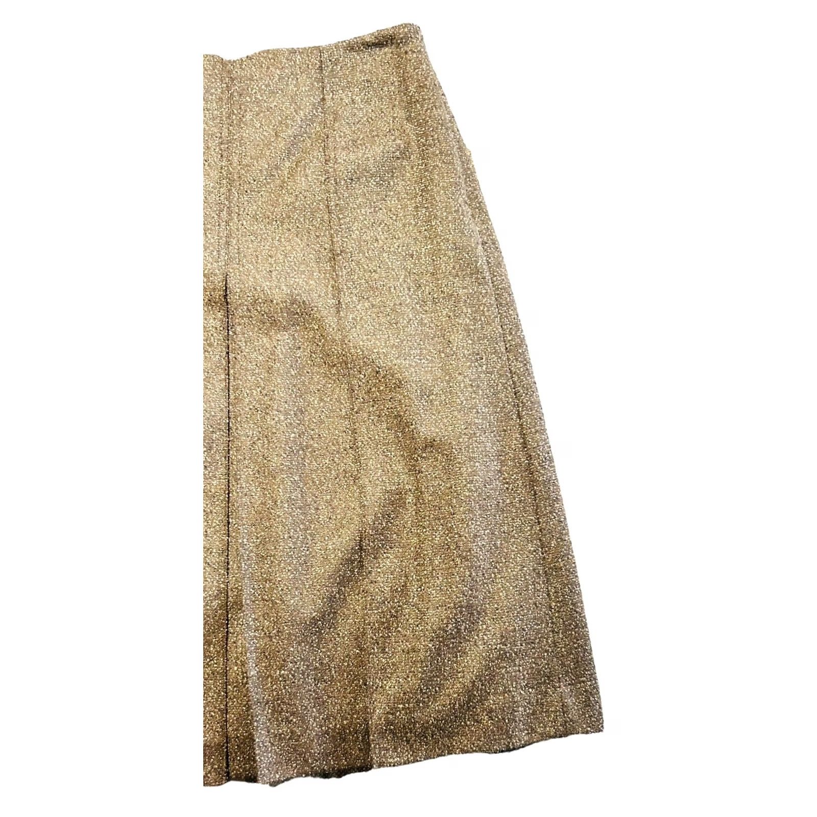 Ellen Tracy VINTAGE Ellen Tracy Skirt Knee Length Brown Wool Blend Pleated Sz 0 Women’s Spring/Winter/Fall All Seasons Lined Zipper Slit-Preppy City 90s Womens Size 25" / US 0 / IT 36 - 3 Thumbnail