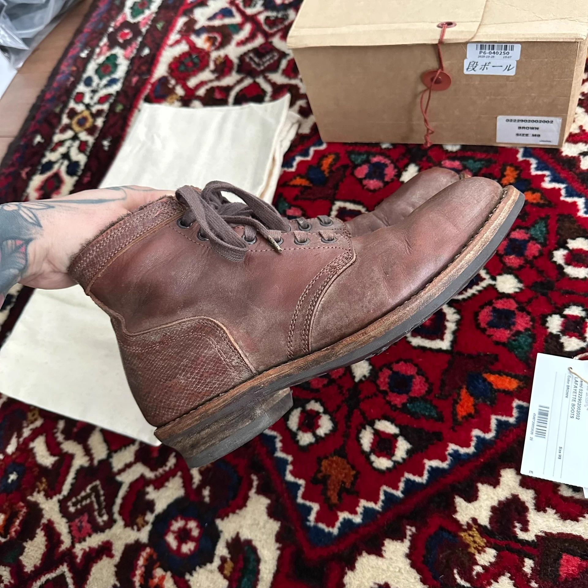 visvim 22aw ict lafayette mud-dyed boots 8