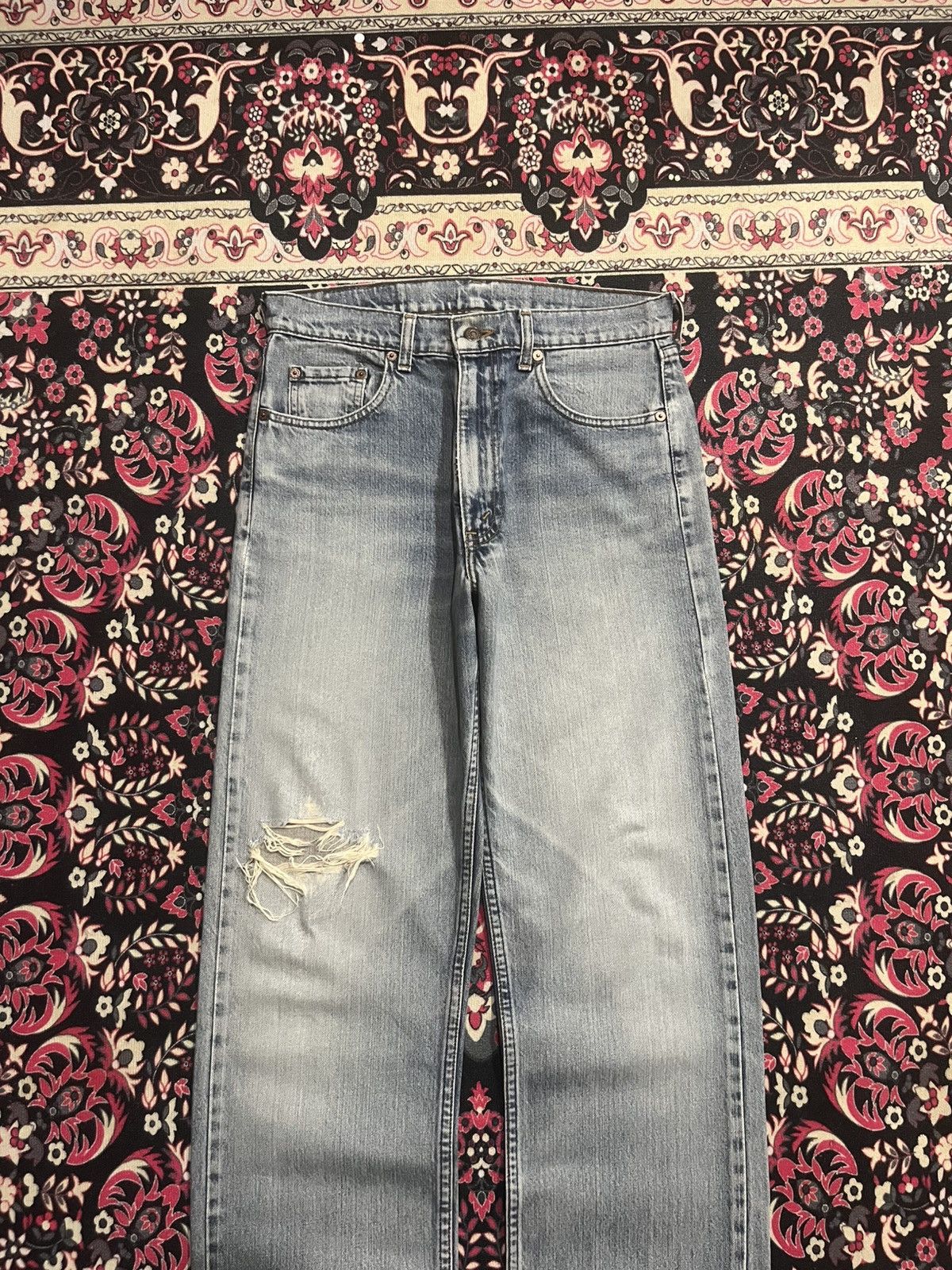 Levi's ⚡️Straight Leg⚡️Vintage Levi’s 512 Light Blue Wash Frayed Jean Size US 31 - 3 Thumbnail
