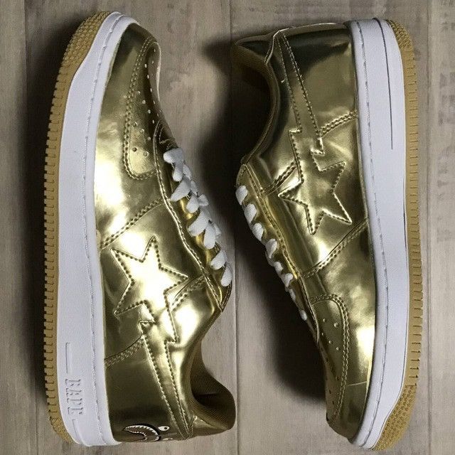 Bape × Nigo 2010 Shark Gold Foil BAPE STA Sneakers a bathing ape NIGO Size US 9 / EU 42 - 4 Thumbnail
