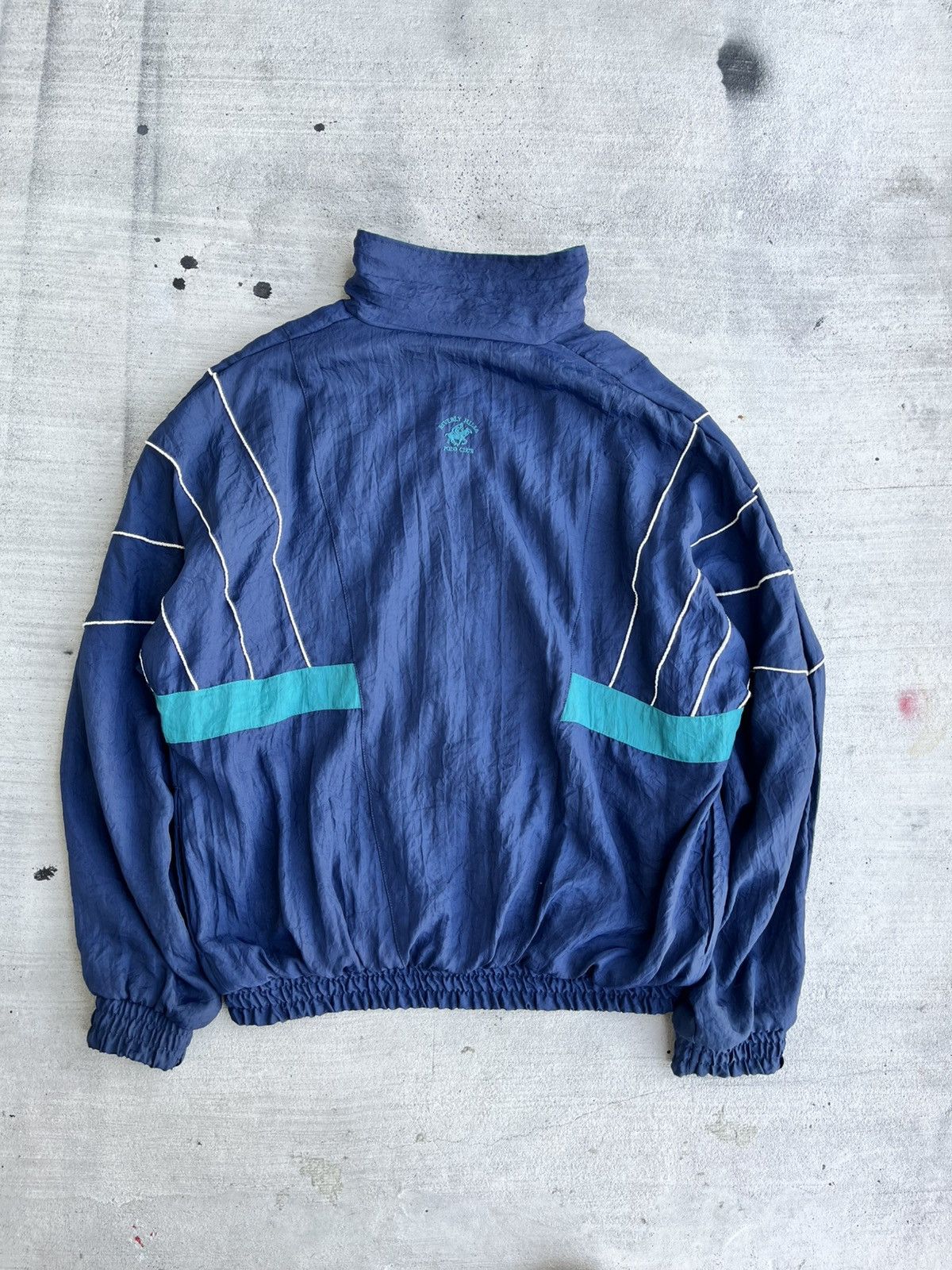 Beverly Hills Polo Club × Vintage Polo BHPC 90s Windbreaker Jacket – Navy/Teal L Size US L / EU 52-54 / 3 - 2 Thumbnail