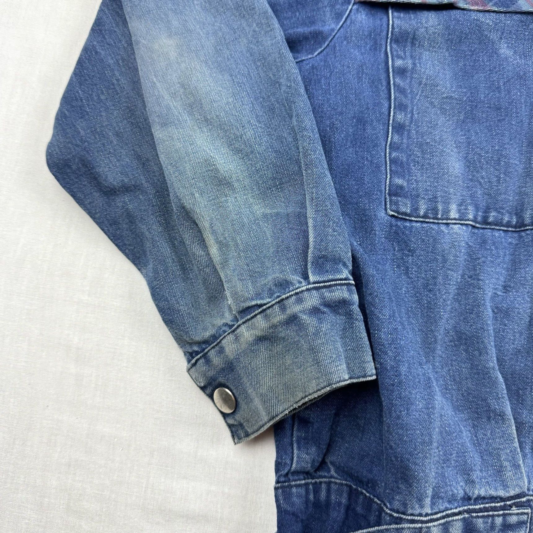 Express VINTAGE Pacific Express Denim Snap-Up Shirt Womens Large Blue 90s Long Sleeve Size L / US 10 / IT 46 - 4 Thumbnail