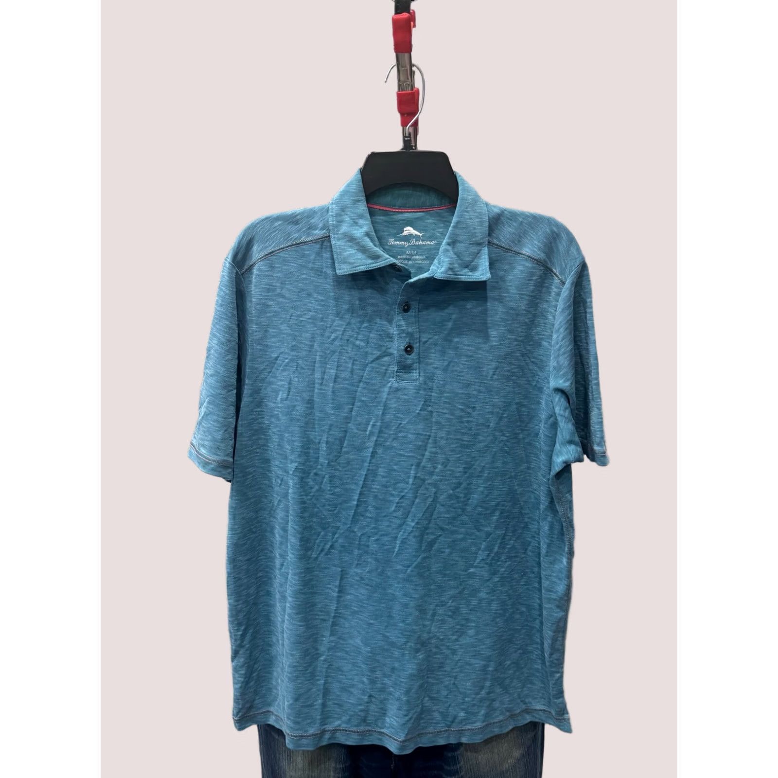 Tommy Bahama Tommy Bahama POLO SHIRT Medium M Mens Sage Green Multicolor Button-Front Shirt Size US M / EU 48-50 / 2 - 1 Thumbnail