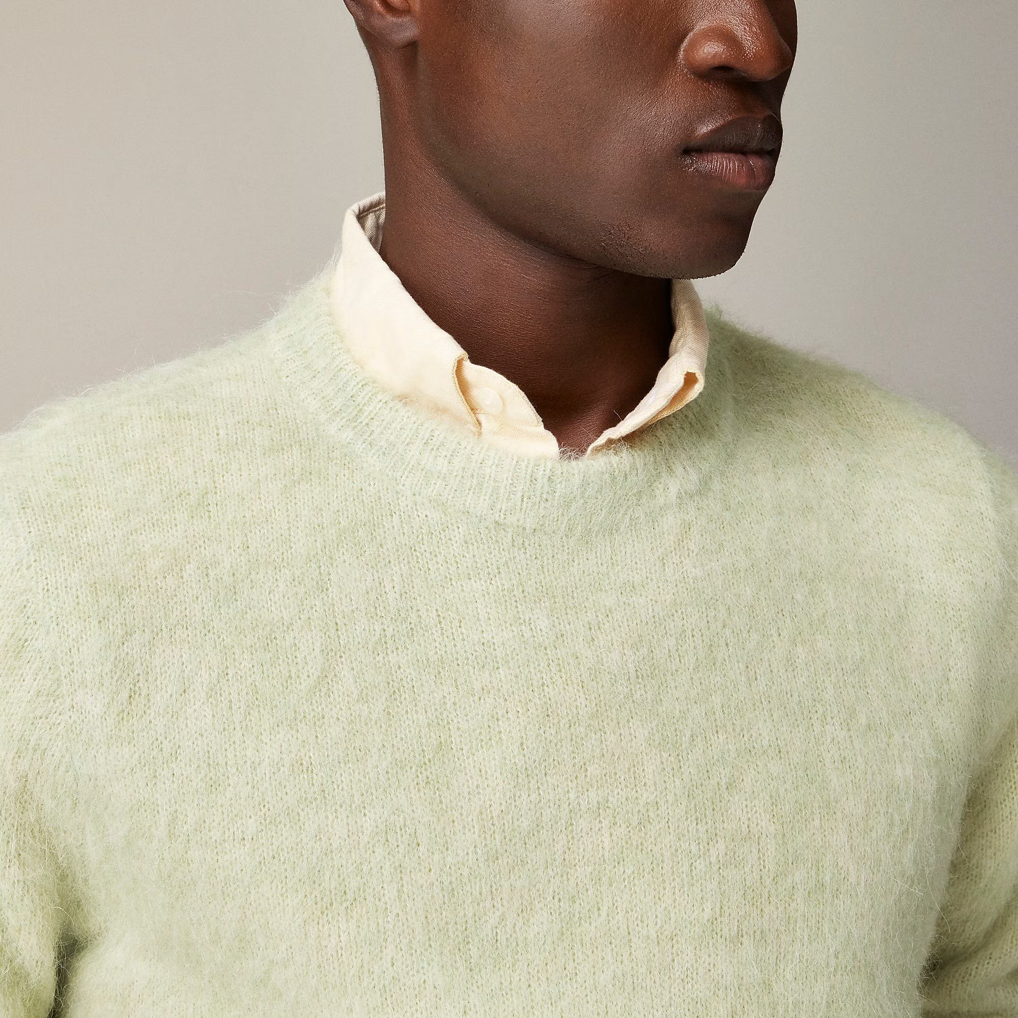 J.Crew J.Crew Alpaca-Blend Crewneck Sweater Heather Pistachio Green Size US XXL / EU 58 / 5 - 4 Thumbnail