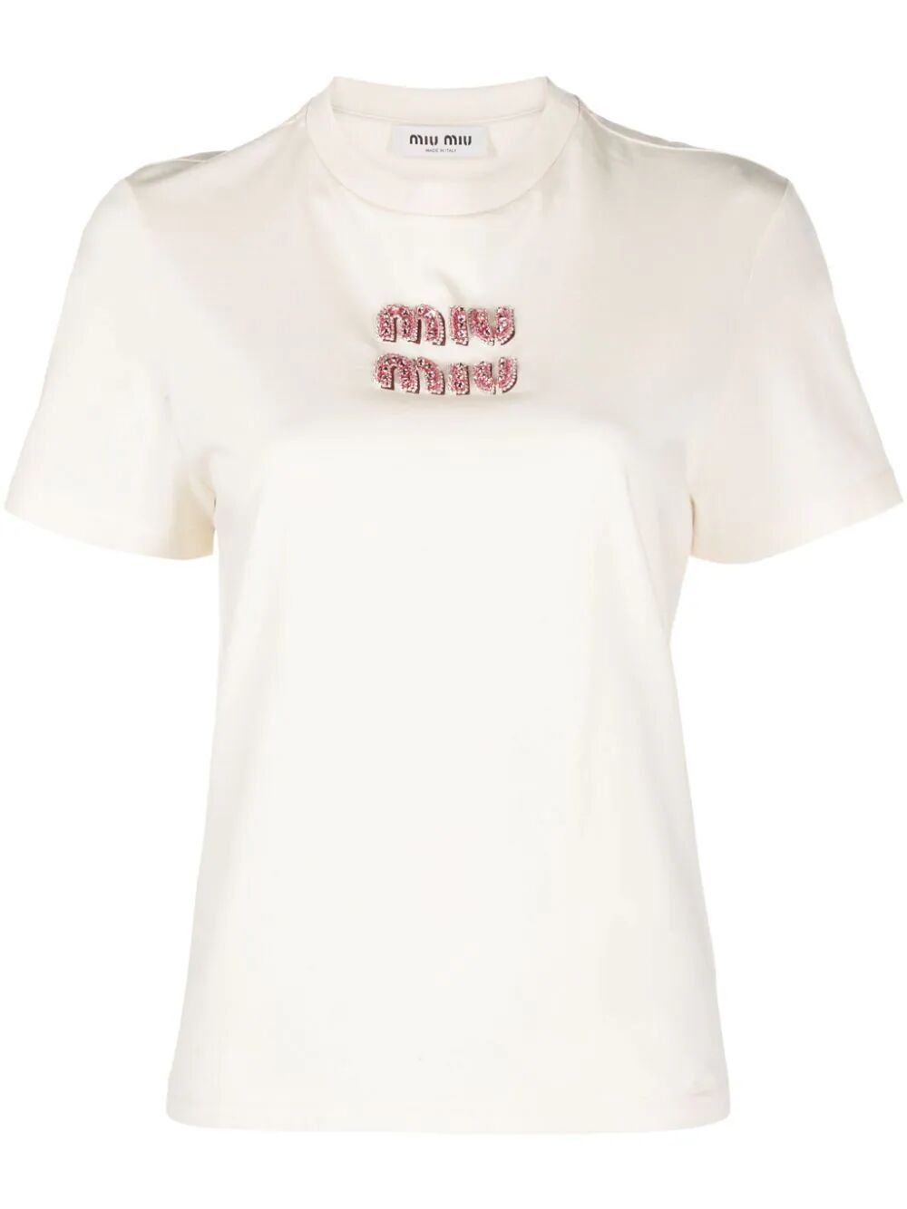 Miu Miu MIUMIU LOGO STRASS T-SHIRT SIZE S | Grailed