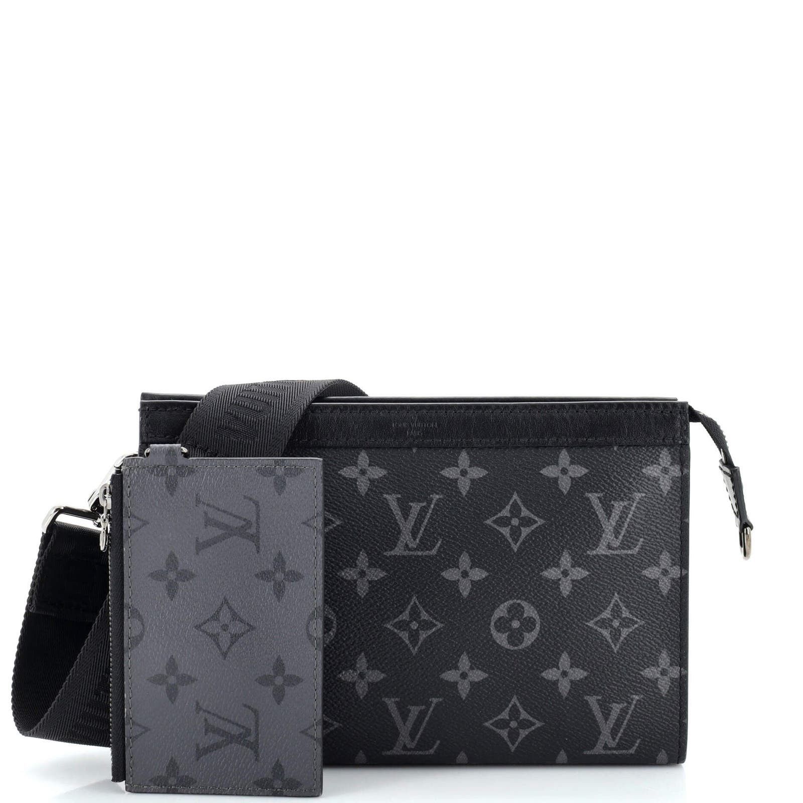 image of Louis Vuitton Gaston Wearable Wallet Monogram Eclipse Canvas None in Black, Women's