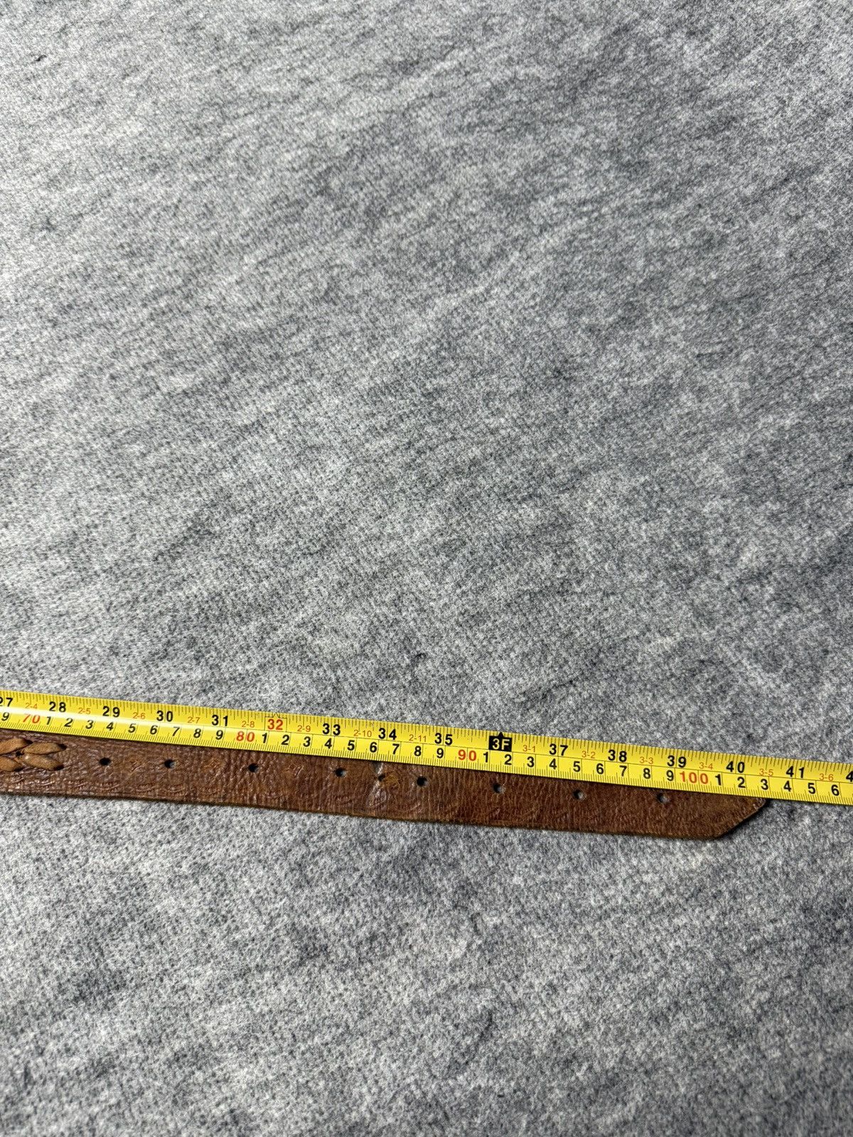 Vintage 90s Vintage Brown Tooled Leather Belt Braided Detail Western Size ONE SIZE - 16 Thumbnail