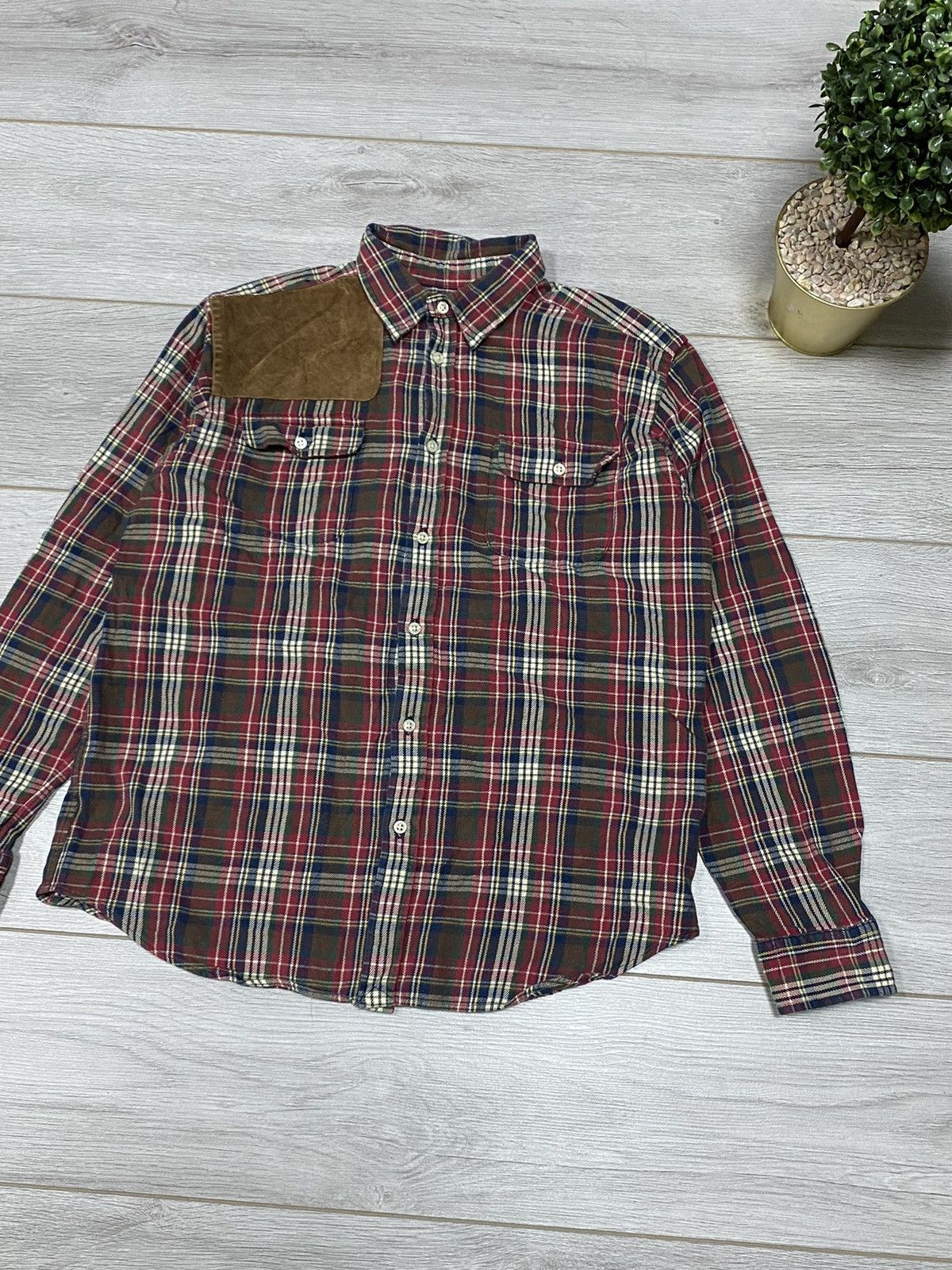 Polo Ralph Lauren POLO Ralph Lauren vintage check leather shirt buttons Size US M / EU 48-50 / 2 - 4 Thumbnail