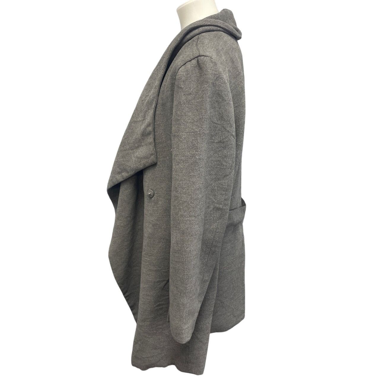 H&M H&M Divided Womens Size 8 Wool Blend Flowy Lapel Winter Coat Size M / US 6-8 / IT 42-44 - 3 Thumbnail