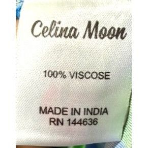 Other Celina Moon Womens Blue Pink Vibrant Floral Print V Neck Lon Size S / US 4 / IT 40 - 6 Thumbnail