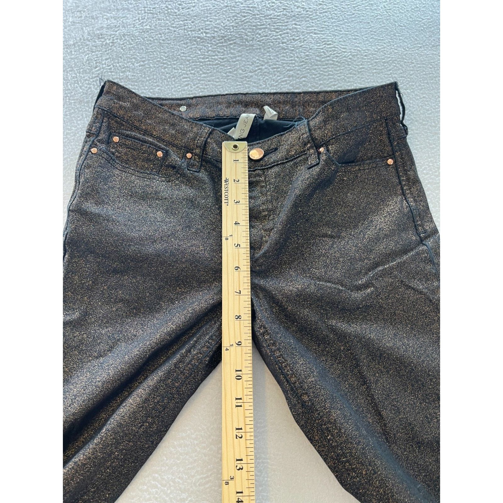 Mango Mango Jeans Womens Size 6 BlackGoldMetallic MidRise Straight Size 28" / US 6 / IT 42 - 3 Thumbnail