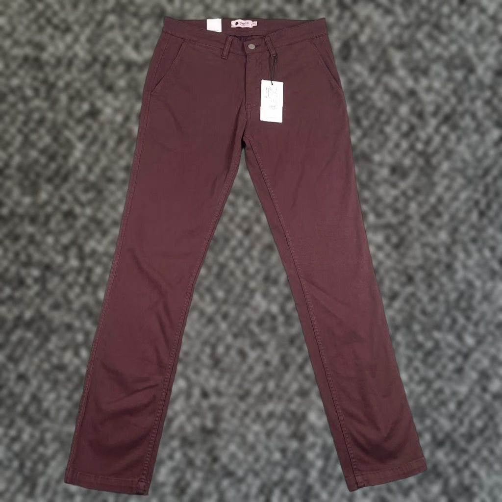 Vintage NNO7 Men's Slim Tapered Chino Pants Size 30 Red Cotton Casual Formal Workwear NWT Size US 30 / EU 46 - 1 Thumbnail
