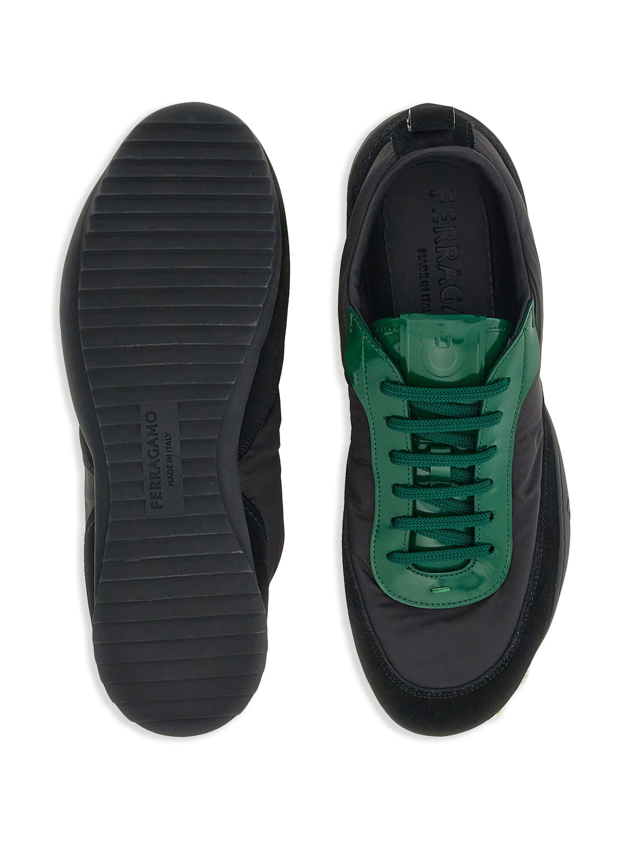 Salvatore Ferragamo o1s1rm0924 Lace-up Low-Top Sneakers in Black/Green Size US 6 / EU 39 - 5 Thumbnail